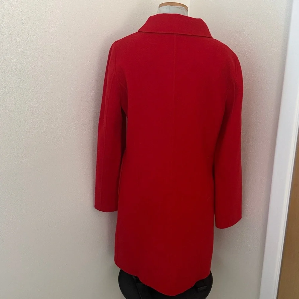 Bloomingdale’s red cashmere wool blend pea coat 8 medium m - Picture 5 of 9